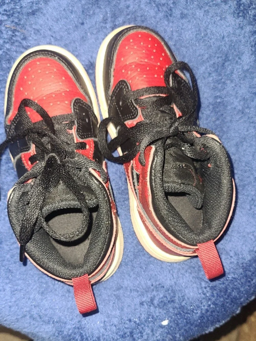 Air Jordan 1 Mid “Banned” Bred Toddler Baby Boy Shoes Size 9c - Picture 7 of 12